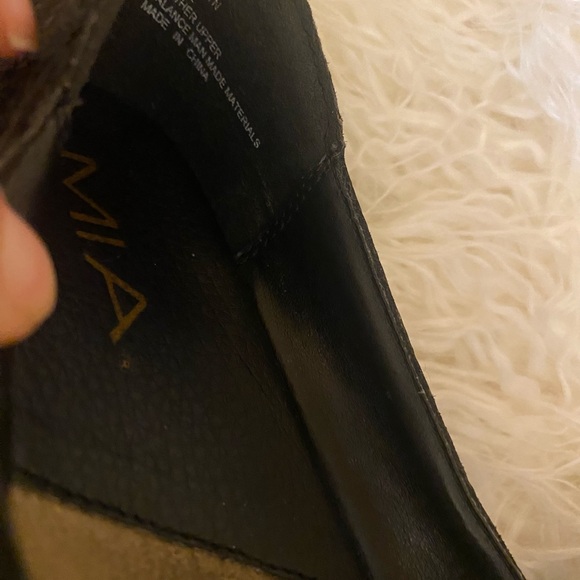 Vtg Y2K MIA Platform Shoes Brooklyn Mary Jane Sz 7 Black Leather T-Strap Buckle - Picture 6 of 7